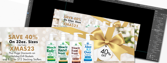 Miracle of Aloe Holiday Website Masthead